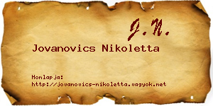 Jovanovics Nikoletta névjegykártya